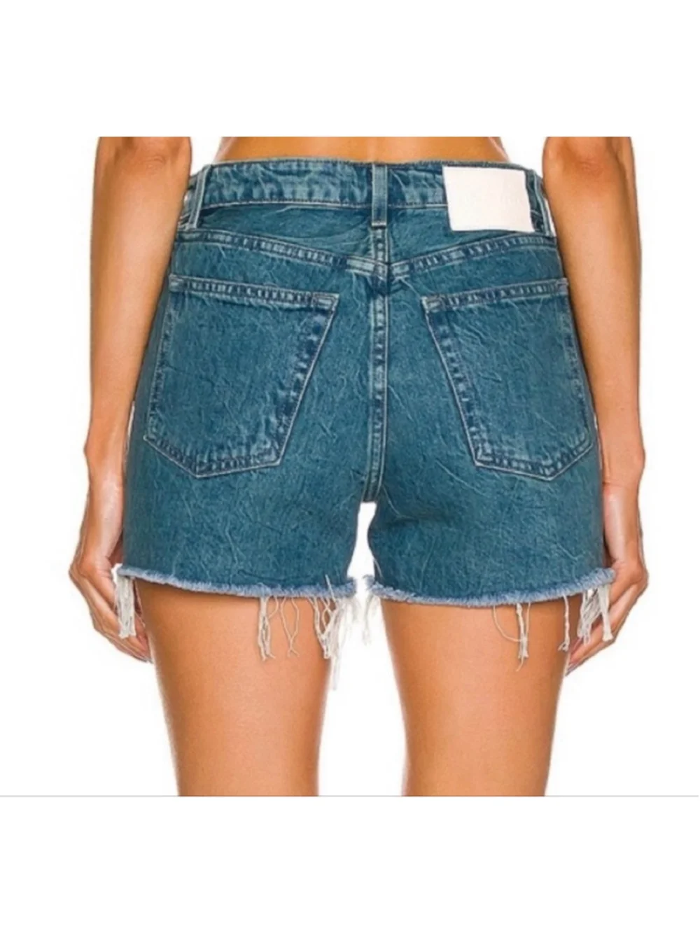 Women's GRLFRND Blue Helena High Rise Cut Off Jean Shorts Size 28